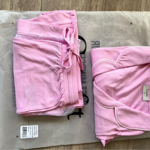 Cmfrt Women's Luna Lounge Pink PJ Set-size XS - Picture 4 of 8